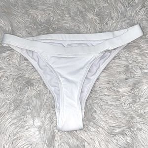 NWT White ribbed cheeky bikini bottom